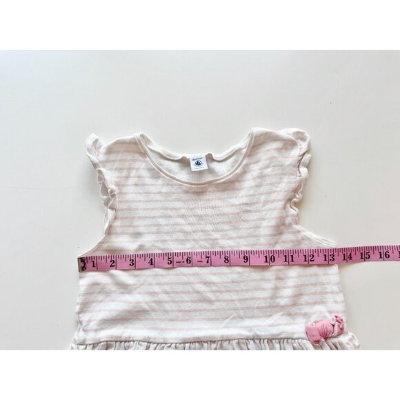 Girls' PETIT BATEAU White Pink Striped Cotton Jersey Tank Dress, Size 10 - Picture 11 of 13